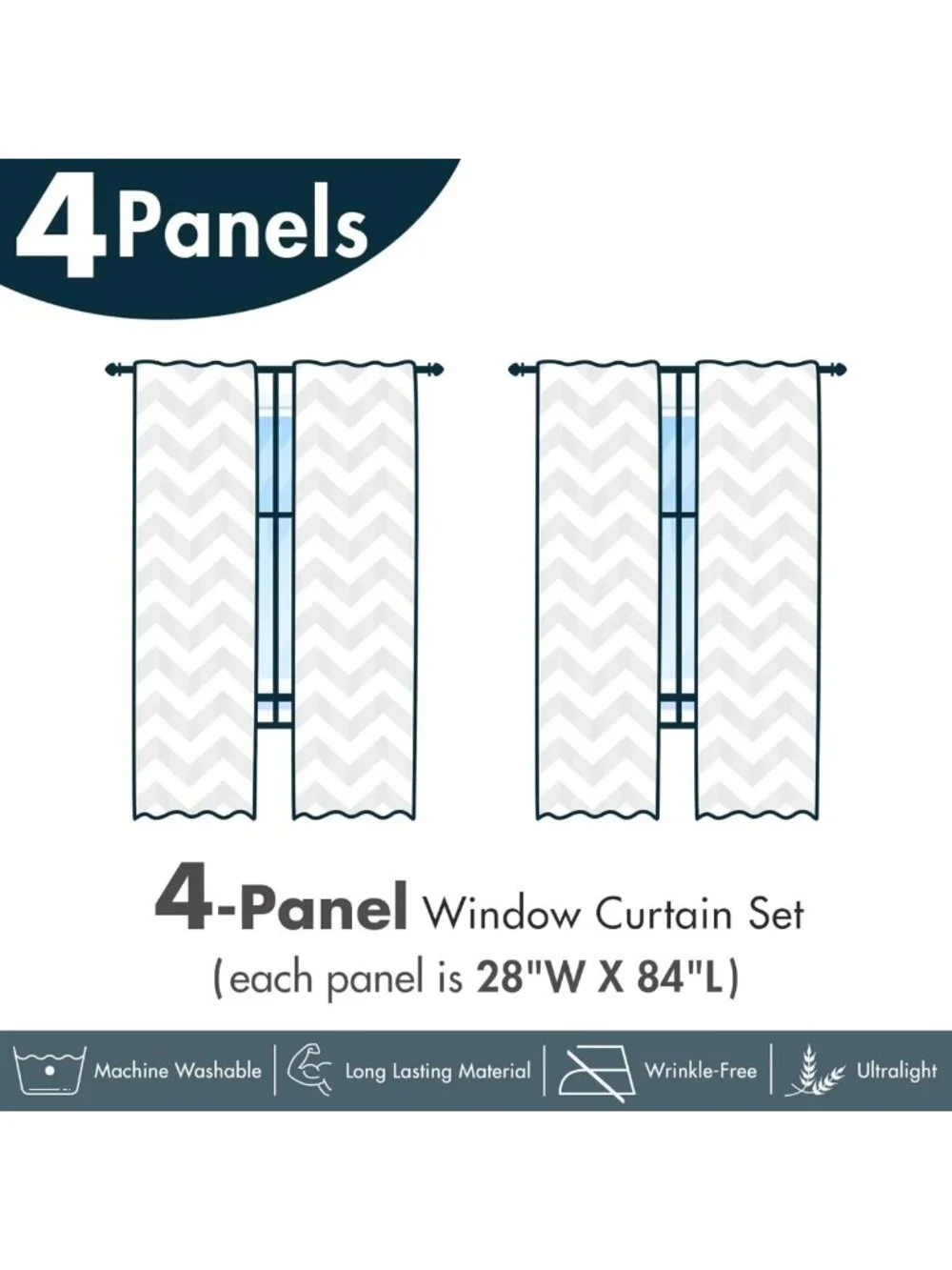 Autumn Window Curtains Set of 2, Lightweight Rod Pocket Panels, Fall Leaves